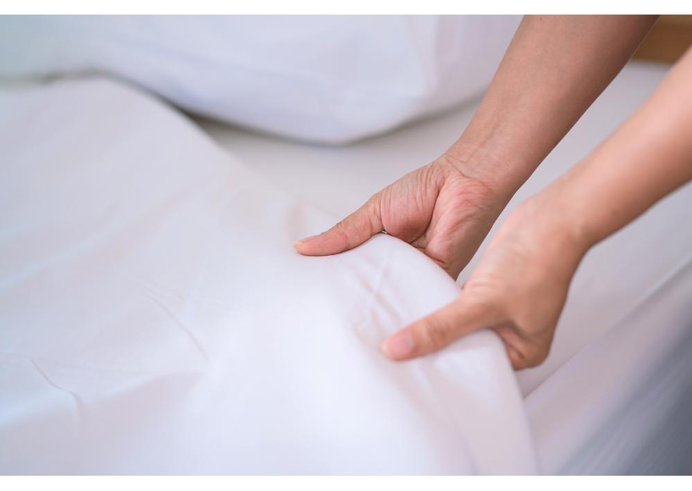 Frisch aufgeschüttelte Bettdecke